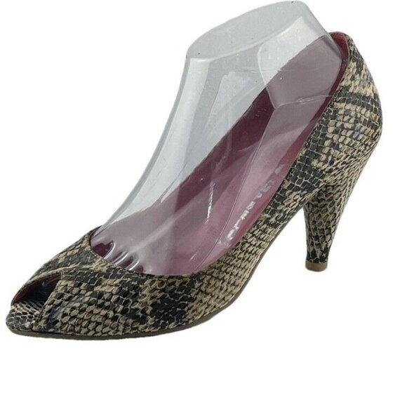 Jeffrey Campbell Snake Print Peep Toe Heels Size 7.5 - Picture 6 of 9